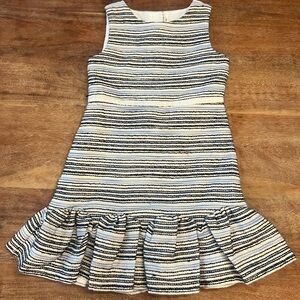Janie and Jake Blue Stripe Boucle Sleeveless Dress size 6